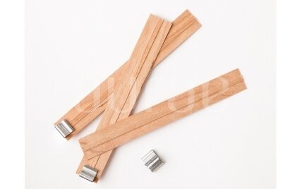 Wooden Wick "Crackling Booster Wick .04", Size 22.2 mm / 127 mm with Holders 3