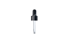 Juodos spalvos pipetė su garantiniu žiedu DIN18, ilgis - 58 mm, 10 ml