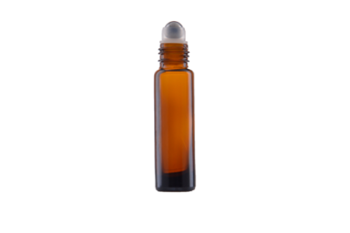 Stikla flakoni ar lodīšu aplikatoru un melnu vāciņu, AMBER 10 ml