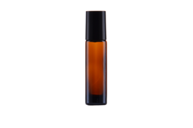Stikla flakoni ar lodīšu aplikatoru un melnu vāciņu, AMBER 10 ml