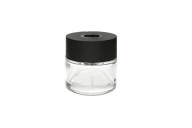 Apaļa pudele ar  melnu korķi mājas smaržām, 60 ml