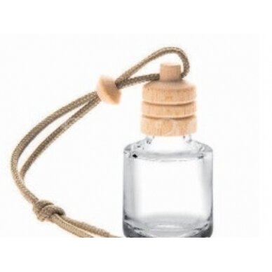 Bottle with a Wooden Cap for a Car Air Freshener
