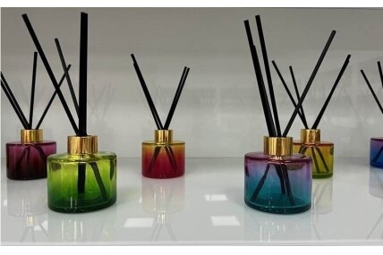 Apaļa pudele mājas smaržām, Good vibes Sensitive BLUE 100 ml 2 Apaļa pudele mājas smaržām, Good vibes Sensitive BLUE 100 ml 2