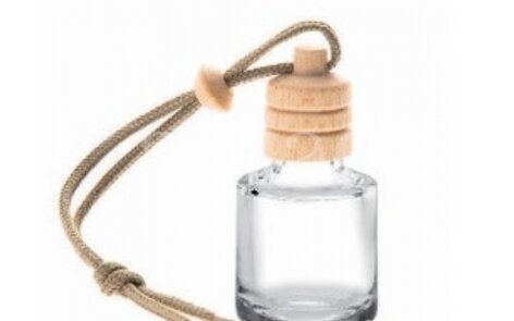 Bottle with a Wooden Cap for a Car Air Freshener