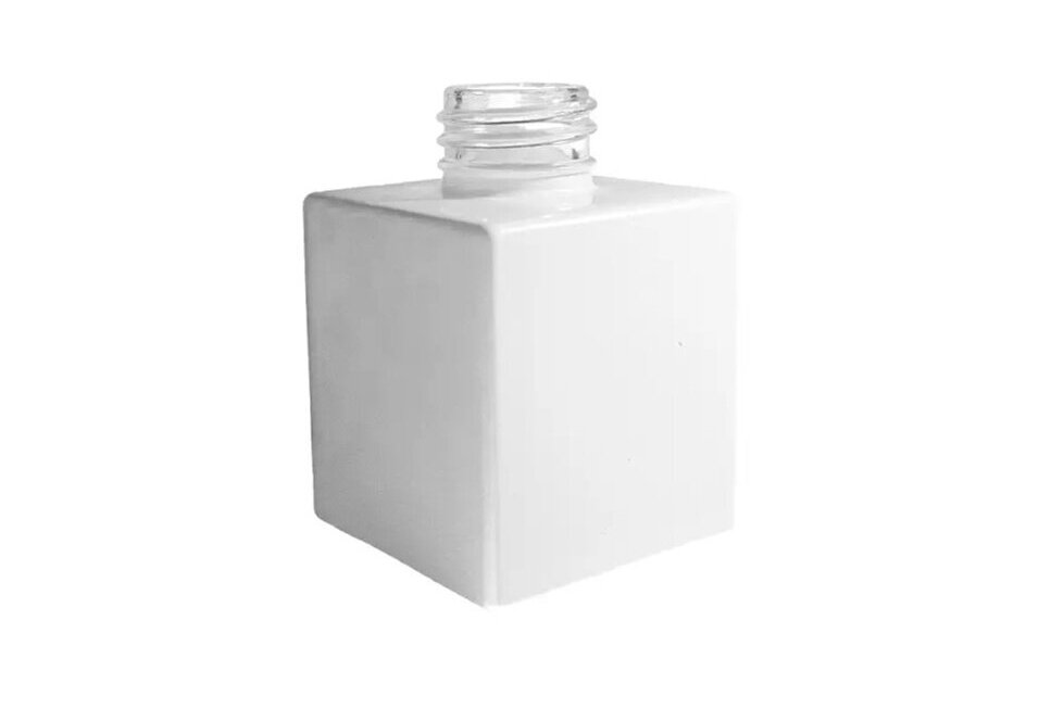 Pudele  mājas smaržām, kubs, BALTA spīdīgs 100 ml