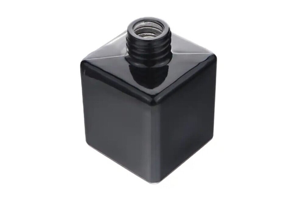 Pudele  mājas smaržām, kubs, MELNS spīdīgs 100 ml