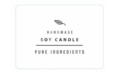 Label "Soy Wax Candle" in English Label "Soy Wax Candle" in English