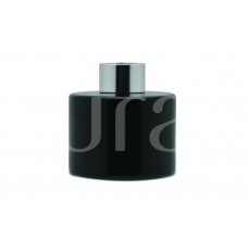 Black round bottle for home fragrances with a silver cap 100 ml
