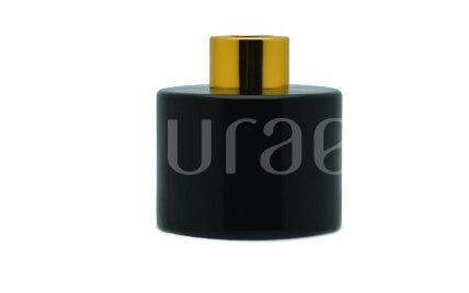Black round bottle for Home Fragrances with a golden Cap, 200 ml Black round bottle for Home Fragrances with a golden Cap, 200 ml