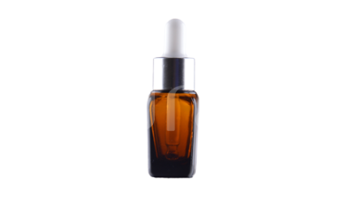 Square Glass Bottle with silver Pipette 10 ml