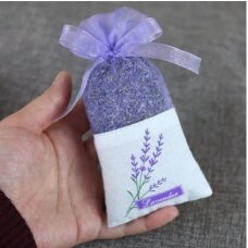 Dried Lavender Petals in Organza Bags (With Lavender Motifs)