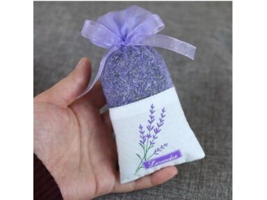Dried Lavender Petals in Organza Bags (With Lavender Motifs)