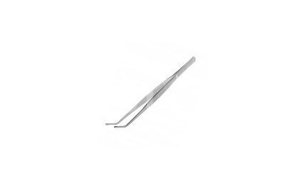 Curved metal tweezers