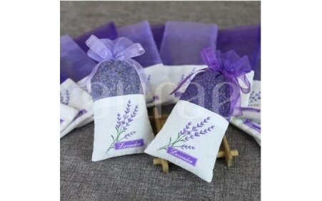 Dried Lavender Petals in Organza Bags (With Lavender Motifs) 1 Dried Lavender Petals in Organza Bags (With Lavender Motifs) 1