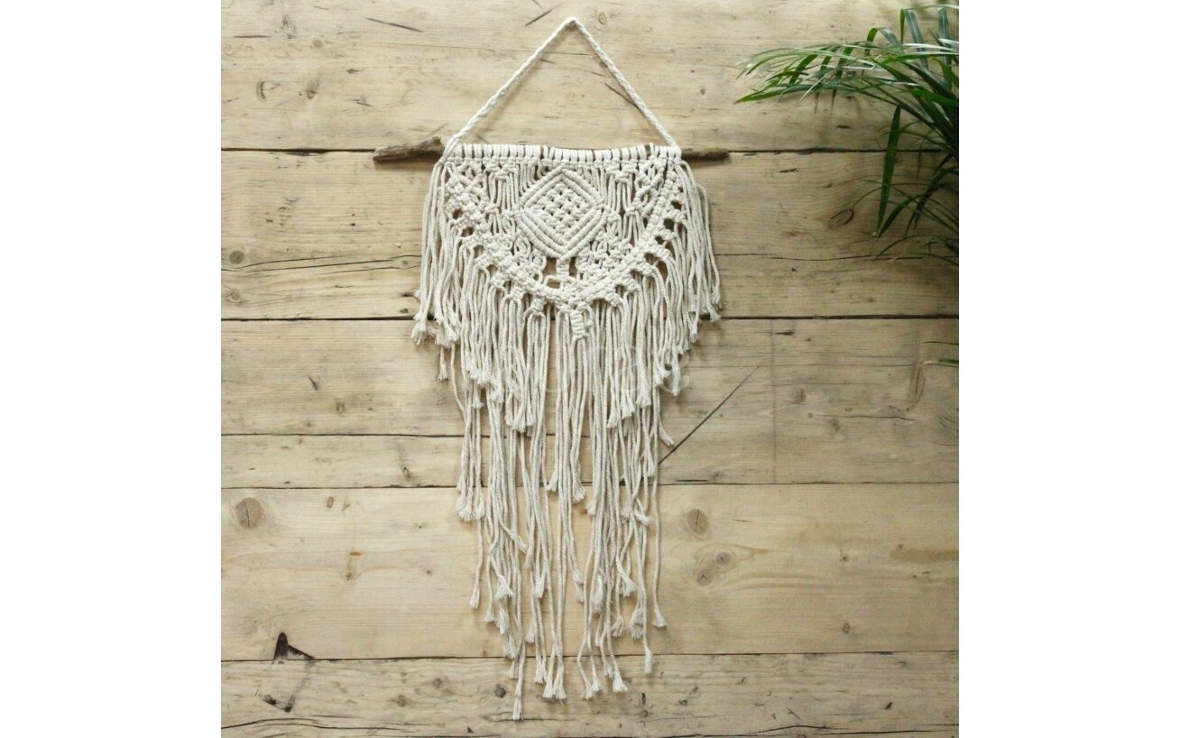 Macramé technika pintos sienų dekoracijos „Namai, kur širdis“ Macramé technika pintos sienų dekoracijos „Namai, kur širdis“