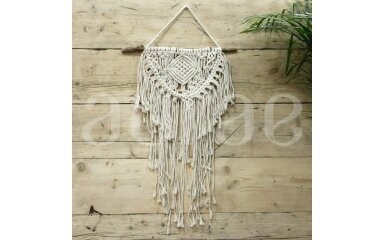 Macramé technika pintos sienų dekoracijos „Namai, kur širdis“ Macramé technika pintos sienų dekoracijos „Namai, kur širdis“
