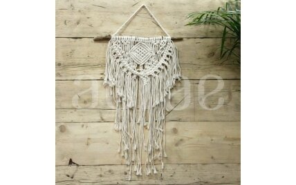 Macramé technika pintos sienų dekoracijos „Namai, kur širdis“ Macramé technika pintos sienų dekoracijos „Namai, kur širdis“