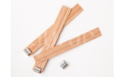 Wooden Wicks "Crackling Booster Wick .04", Size 19.1 mm / 152.4 mm With Holders 3 Wooden Wicks "Crackling Booster Wick .04", Size 19.1 mm / 152.4 mm With Holders 3