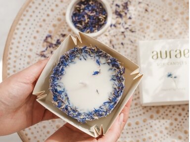 Natural Soy Wax Candle With Cornflower Petals 250 g