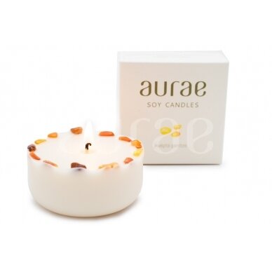 Natural Soy Wax Candle With Amber Pieces 250 g 2