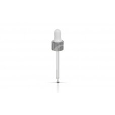 White pipette with silver colour ring DIN18, tube length - 58 mm, 10 ml