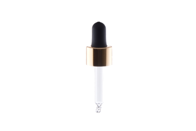Melna pipete ar zelta krāsas gredzenu DIN18, garums - 58 mm, 10 ml