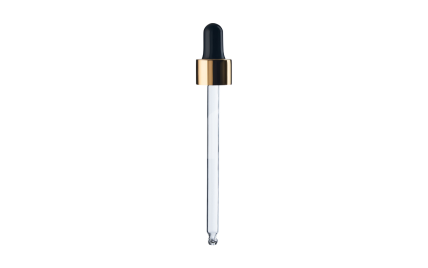 Juoda pipetė su auksinės spalvos žiedu DIN18, ilgis - 110 mm, 100 ml Juoda pipetė su auksinės spalvos žiedu DIN18, ilgis - 110 mm, 100 ml
