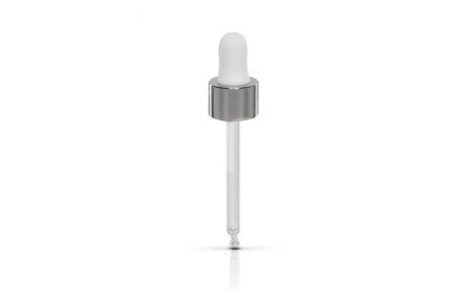 Balta pipetė su sidabrinės spalvos žiedu DIN18, ilgis - 58 mm, 10 ml Balta pipetė su sidabrinės spalvos žiedu DIN18, ilgis - 58 mm, 10 ml