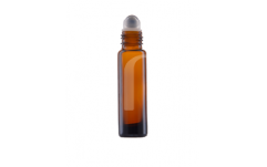 Stikliniai buteliukai su rutuliniu aplikatoriumi ir juodu dangteliu, AMBER 10 ml 5 Stikliniai buteliukai su rutuliniu aplikatoriumi ir juodu dangteliu, AMBER 10 ml 5