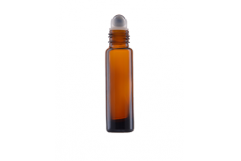 Stikla flakoni ar lodīšu aplikatoru un melnu vāciņu, AMBER 10 ml 3