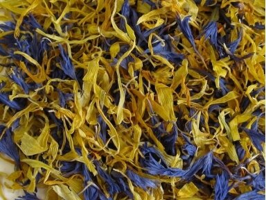 A Mixture of Cornflower and Marigold Petals