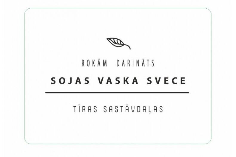 Etiķete “Sojas vaska svece” 1 Etiķete “Sojas vaska svece” 1