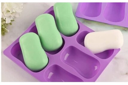 Silikona ziepju veidne 6 ziepju pagatavošanai violets