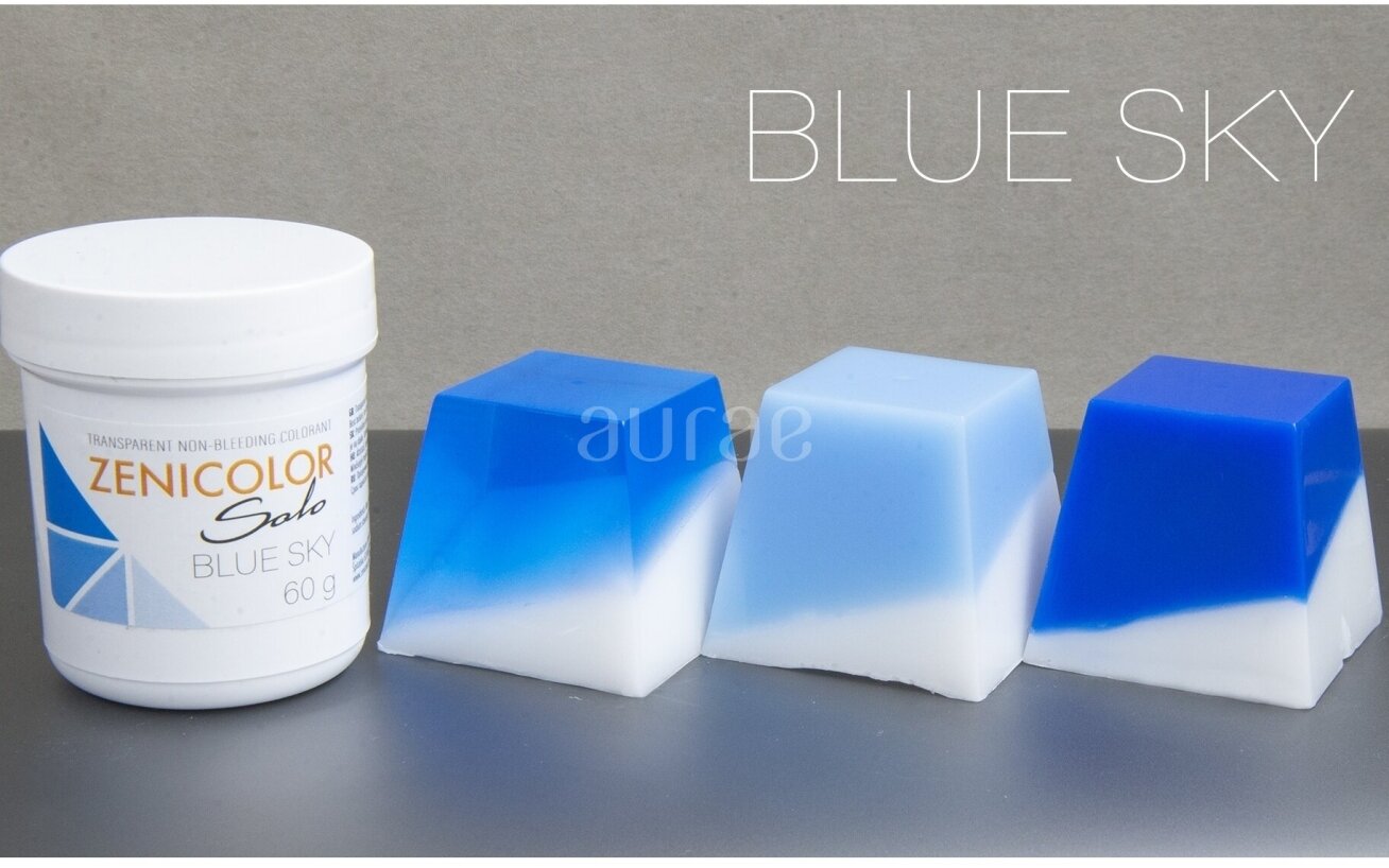 Transparent non-bleeding colorants for melt & pour soap base ZENICOLOR SOLO Blue Sky 60 g