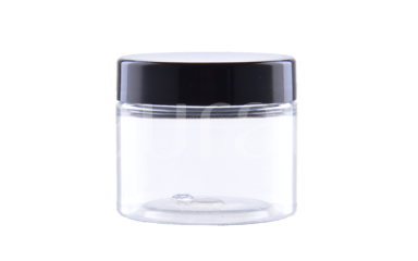 Transparent PET Bottle 50 ml 48/400 with black cap