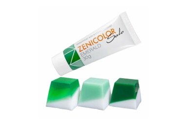 Caurspīdīgas neizplūstošas “izkausē un ielej” krāsvielas ziepju bāzei ZENICOLOR SOLO Emerald 30 g Caurspīdīgas neizplūstošas “izkausē un ielej” krāsvielas ziepju bāzei ZENICOLOR SOLO Emerald 30 g