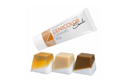 Caurspīdīgas neizplūstošas “izkausē un ielej” krāsvielas ziepju bāzei ZENICOLOR SOLO Caramel 30g Caurspīdīgas neizplūstošas “izkausē un ielej” krāsvielas ziepju bāzei ZENICOLOR SOLO Caramel 30g