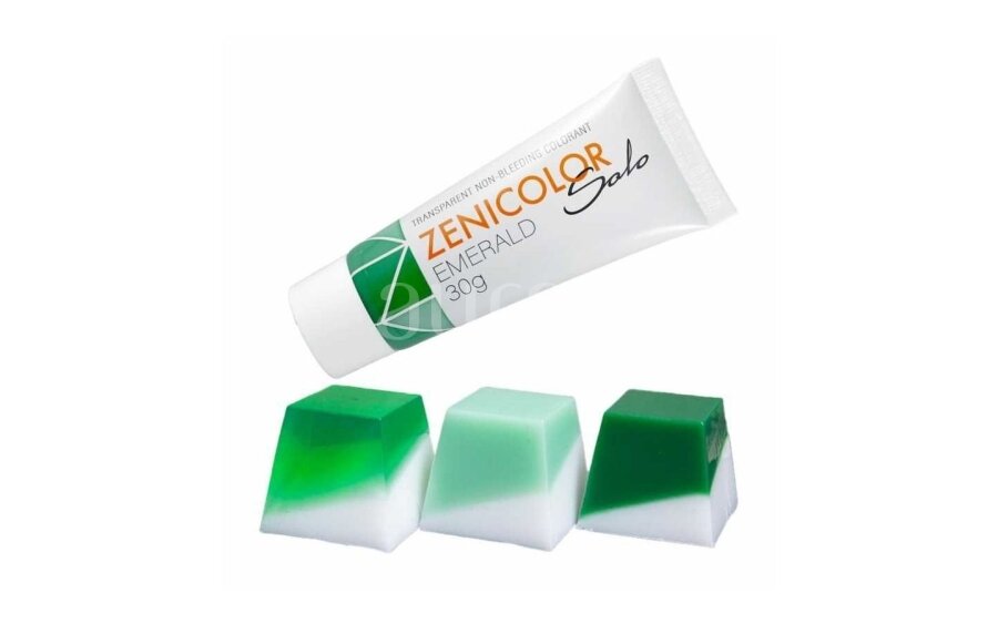 Skaidrūs (NEMIGRUOJANTYS) muilo bazės dažai ZENI COLOR SOLO Emerald 30 g