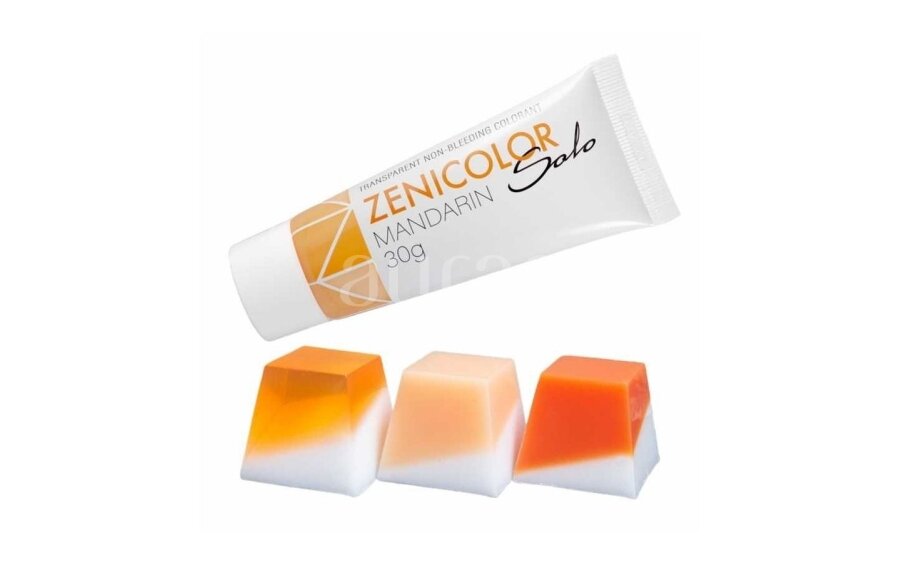 Skaidrūs (NEMIGRUOJANTYS) muilo bazės dažai ZENI COLOR SOLO Mandarin 30 g Skaidrūs (NEMIGRUOJANTYS) muilo bazės dažai ZENI COLOR SOLO Mandarin 30 g