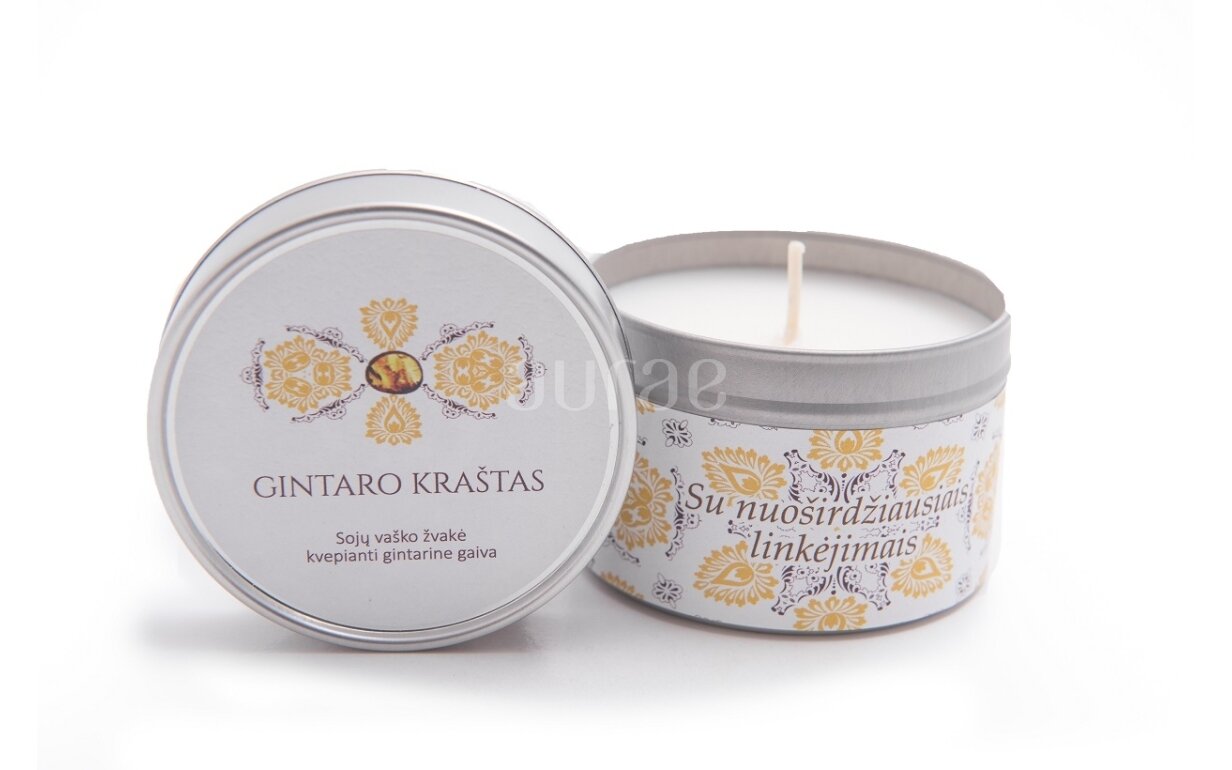 Sojų vaško žvakė "Gintaro kraštas" Sojų vaško žvakė "Gintaro kraštas"