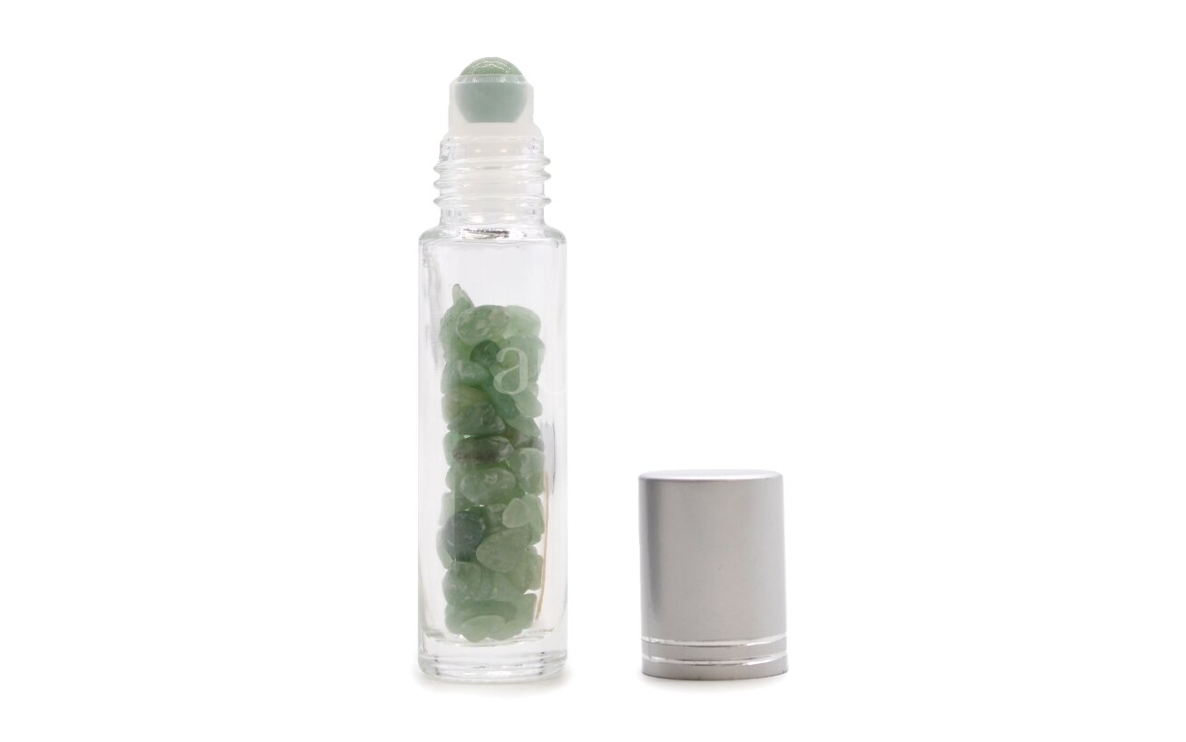 Gemstone Essential Oil Roller Bottle - Avantiurine Gemstone Essential Oil Roller Bottle - Avantiurine