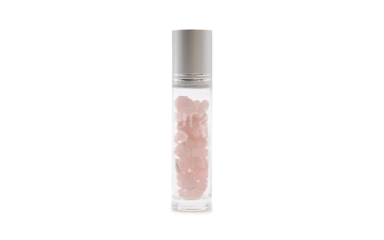 Gemstone Essential Oil Roller Bottle - Rose Quartz 1 Gemstone Essential Oil Roller Bottle - Rose Quartz 1