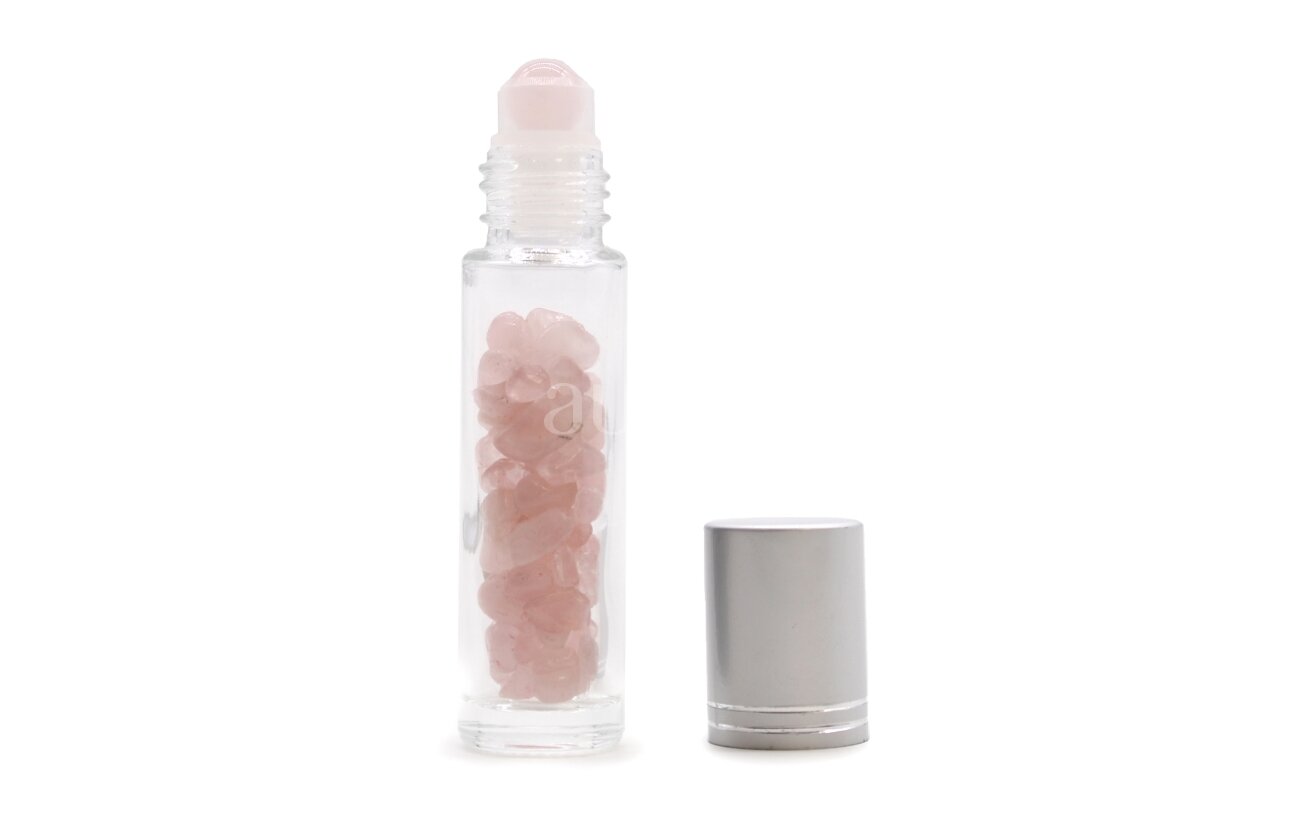 Gemstone Essential Oil Roller Bottle - Rose Quartz