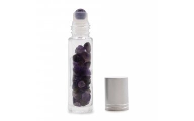 Gemstone Essential Oil Roller Bottle - Amethyst Gemstone Essential Oil Roller Bottle - Amethyst