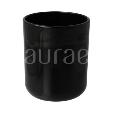 Oval black glossy glass jar 200 ml