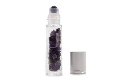 Gemstone Essential Oil Roller Bottle - Amethyst Gemstone Essential Oil Roller Bottle - Amethyst