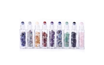 Gemstone Essential Oil Roller Bottle - Rose Quartz 3 Gemstone Essential Oil Roller Bottle - Rose Quartz 3