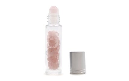 Gemstone Essential Oil Roller Bottle - Rose Quartz Gemstone Essential Oil Roller Bottle - Rose Quartz